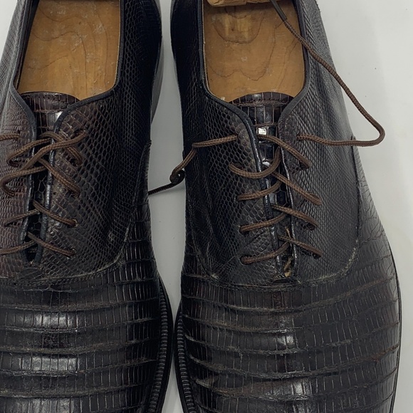 Mezlan brown lizard lace up dress shoe main image 5
